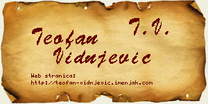 Teofan Vidnjević vizit kartica